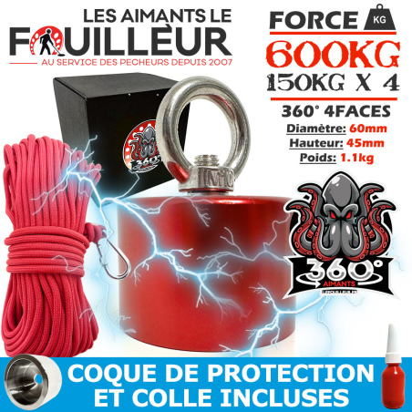 AIMANT NÉODYME 360° 600KG...